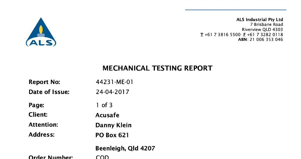 ALS crush and bend report